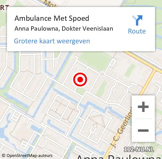 Locatie op kaart van de 112 melding: Ambulance Met Spoed Naar Anna Paulowna, Dokter Veenislaan op 26 september 2020 23:25