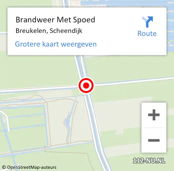 Locatie op kaart van de 112 melding: Brandweer Met Spoed Naar Breukelen, Scheendijk op 27 september 2020 00:16