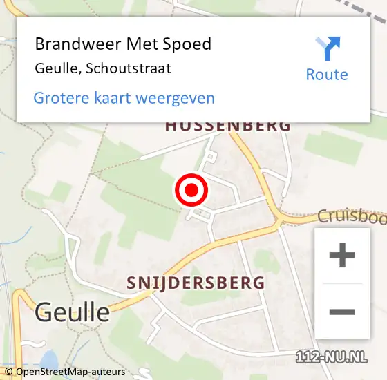 Locatie op kaart van de 112 melding: Brandweer Met Spoed Naar Geulle, Schoutstraat op 27 september 2020 00:26