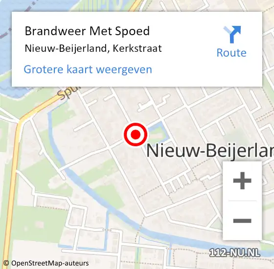 Locatie op kaart van de 112 melding: Brandweer Met Spoed Naar Nieuw-Beijerland, Kerkstraat op 27 september 2020 09:07