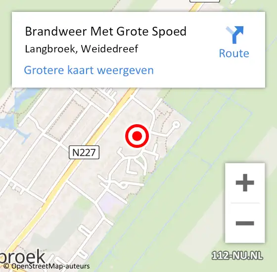 Locatie op kaart van de 112 melding: Brandweer Met Grote Spoed Naar Langbroek, Weidedreef op 27 september 2020 09:09