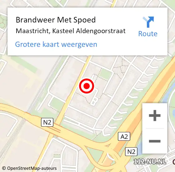 Locatie op kaart van de 112 melding: Brandweer Met Spoed Naar Maastricht, Kasteel Aldengoorstraat op 27 september 2020 11:19