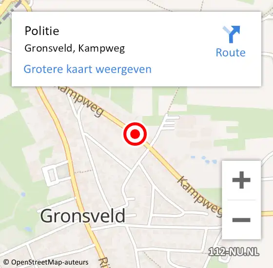Locatie op kaart van de 112 melding: Politie Gronsveld, Kampweg op 27 september 2020 13:02