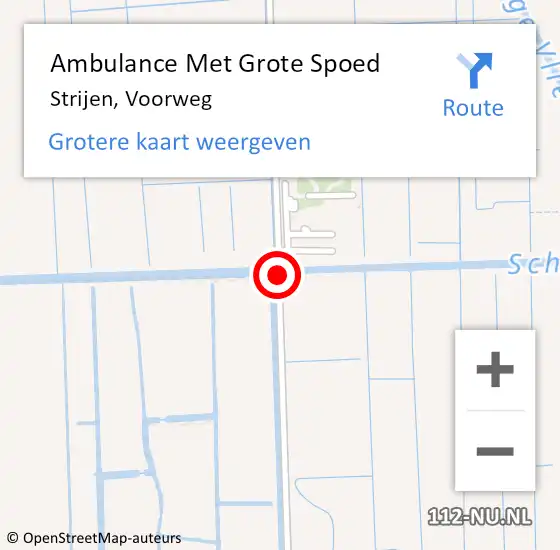 Locatie op kaart van de 112 melding: Ambulance Met Grote Spoed Naar Strijen, Voorweg op 27 september 2020 14:37