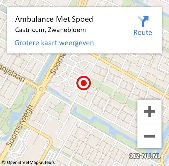 Locatie op kaart van de 112 melding: Ambulance Met Spoed Naar Castricum, Zwanebloem op 27 september 2020 15:01