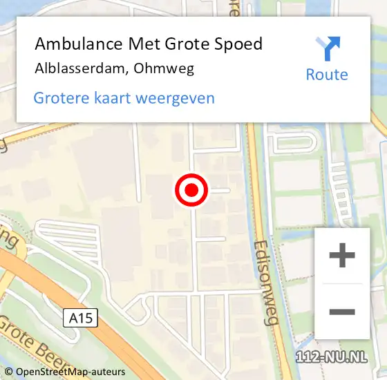 Locatie op kaart van de 112 melding: Ambulance Met Grote Spoed Naar Alblasserdam, Ohmweg op 27 september 2020 15:18