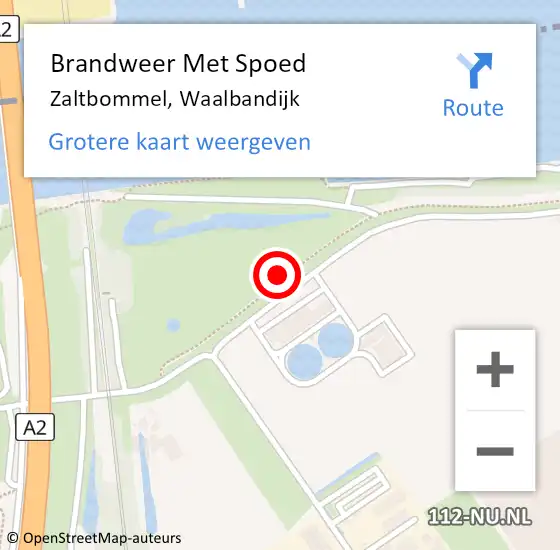 Locatie op kaart van de 112 melding: Brandweer Met Spoed Naar Zaltbommel, Waalbandijk op 27 september 2020 18:04