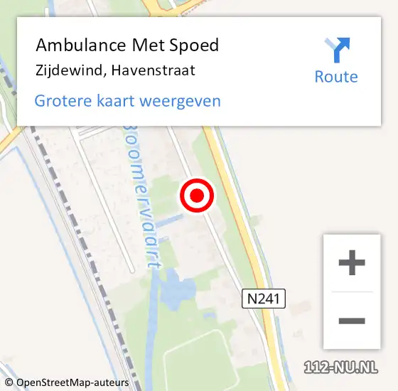 Locatie op kaart van de 112 melding: Ambulance Met Spoed Naar Zijdewind, Havenstraat op 27 september 2020 19:28