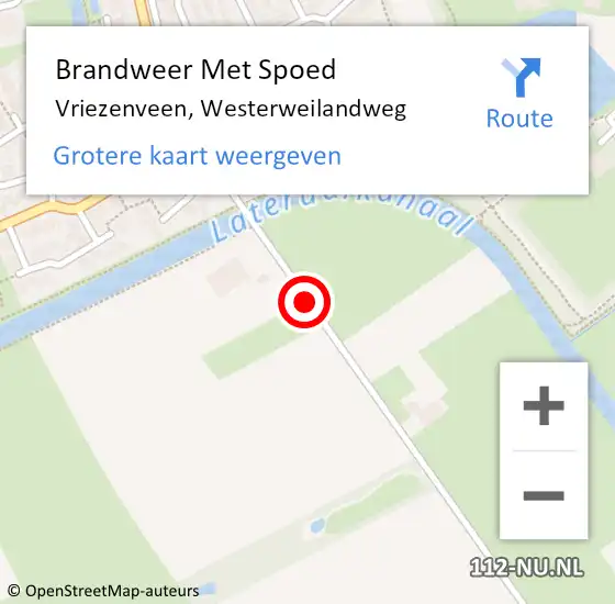 Locatie op kaart van de 112 melding: Brandweer Met Spoed Naar Vriezenveen, Westerweilandweg op 28 september 2020 06:19