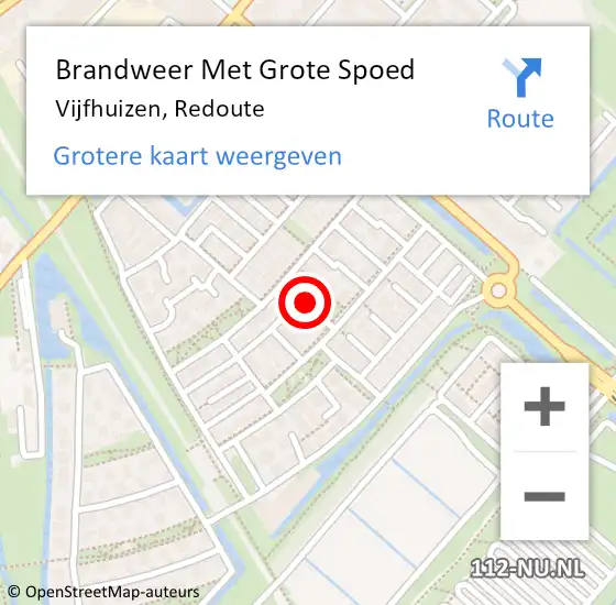 Locatie op kaart van de 112 melding: Brandweer Met Grote Spoed Naar Vijfhuizen, Redoute op 28 september 2020 07:03