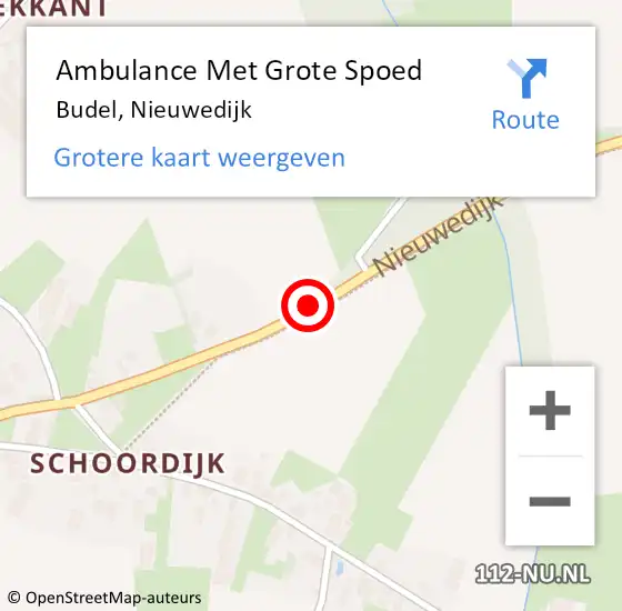 Locatie op kaart van de 112 melding: Ambulance Met Grote Spoed Naar Budel, Nieuwedijk op 28 september 2020 08:39