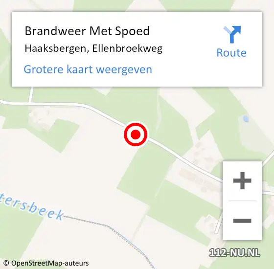 Locatie op kaart van de 112 melding: Brandweer Met Spoed Naar Haaksbergen, Ellenbroekweg op 28 september 2020 09:17