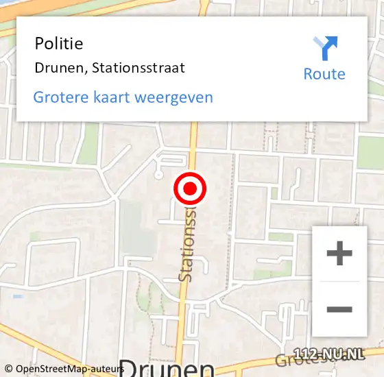 Locatie op kaart van de 112 melding: Politie Drunen, Stationsstraat op 28 september 2020 10:19