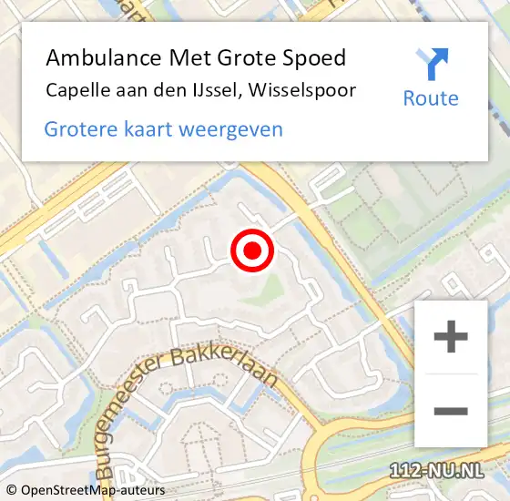 Locatie op kaart van de 112 melding: Ambulance Met Grote Spoed Naar Capelle aan den IJssel, Wisselspoor op 28 september 2020 11:48