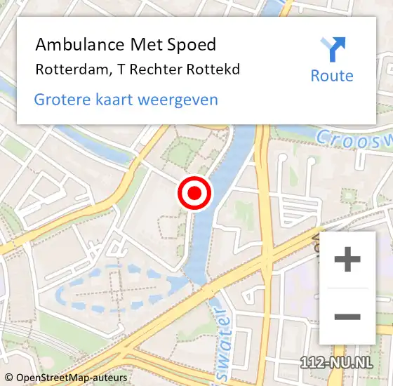 Locatie op kaart van de 112 melding: Ambulance Met Spoed Naar Rotterdam, T Rechter Rottekd op 28 september 2020 11:58