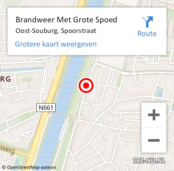 Locatie op kaart van de 112 melding: Brandweer Met Grote Spoed Naar Oost-Souburg, Spoorstraat op 28 september 2020 15:44