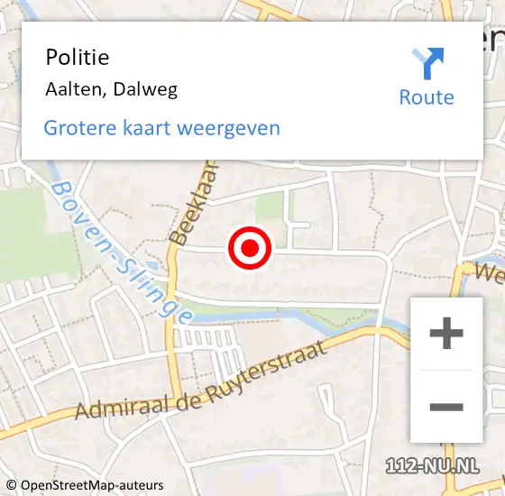 Locatie op kaart van de 112 melding: Politie Aalten, Dalweg op 28 september 2020 17:59