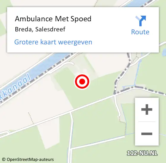 Locatie op kaart van de 112 melding: Ambulance Met Spoed Naar Breda, Salesdreef op 20 mei 2014 12:46