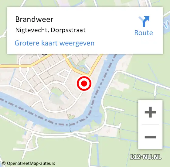 Locatie op kaart van de 112 melding: Brandweer Nigtevecht, Dorpsstraat op 28 september 2020 19:29