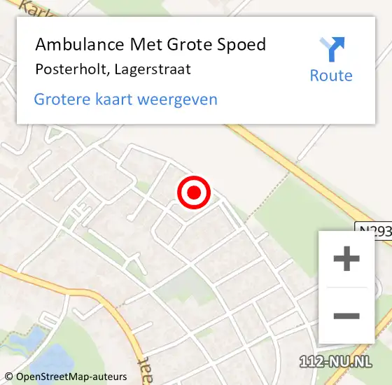 Locatie op kaart van de 112 melding: Ambulance Met Grote Spoed Naar Posterholt, Lagerstraat op 20 mei 2014 12:59