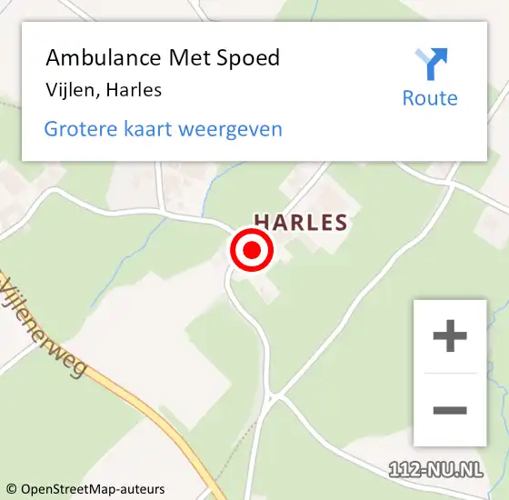 Locatie op kaart van de 112 melding: Ambulance Met Spoed Naar Vijlen, Harles op 20 mei 2014 13:06