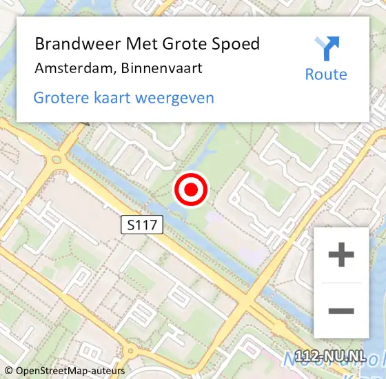 Locatie op kaart van de 112 melding: Brandweer Met Grote Spoed Naar Amsterdam, Binnenvaart op 29 september 2020 04:10