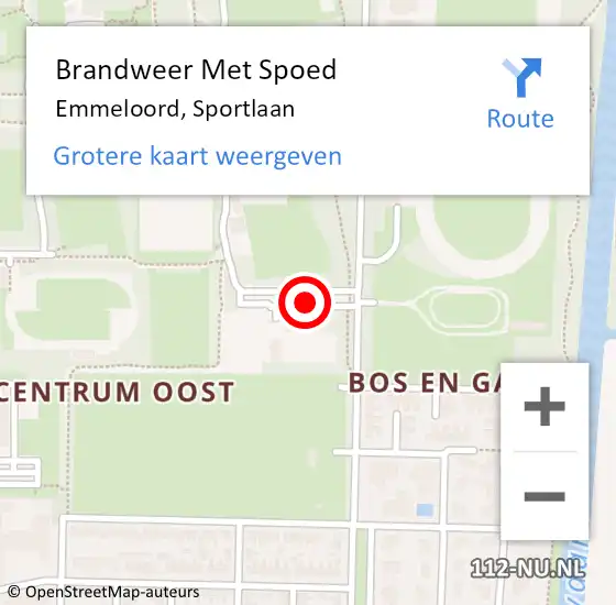 Locatie op kaart van de 112 melding: Brandweer Met Spoed Naar Emmeloord, Sportlaan op 29 september 2020 07:48