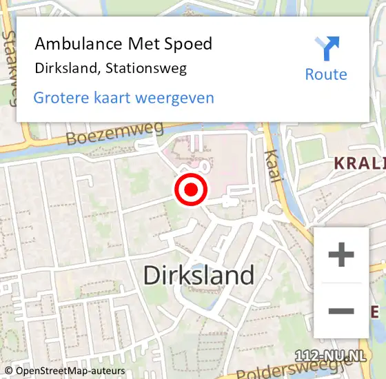 Locatie op kaart van de 112 melding: Ambulance Met Spoed Naar Dirksland, Stationsweg op 29 september 2020 10:14