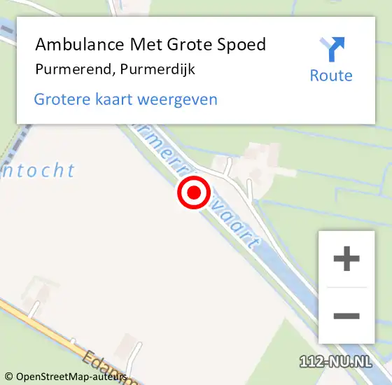 Locatie op kaart van de 112 melding: Ambulance Met Grote Spoed Naar Purmerend, Purmerdijk op 29 september 2020 13:31