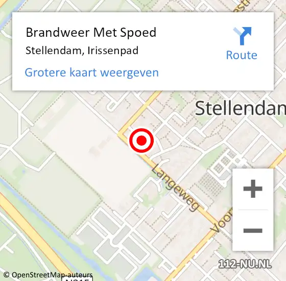 Locatie op kaart van de 112 melding: Brandweer Met Spoed Naar Stellendam, Irissenpad op 29 september 2020 13:49