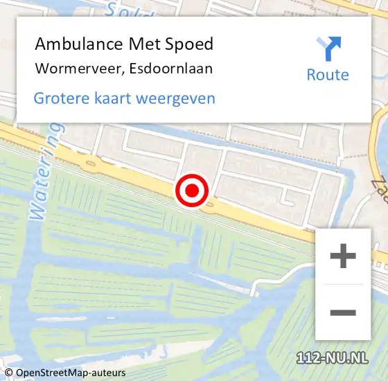 Locatie op kaart van de 112 melding: Ambulance Met Spoed Naar Wormerveer, Esdoornlaan op 29 september 2020 13:58