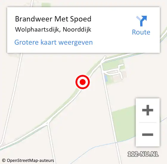 Locatie op kaart van de 112 melding: Brandweer Met Spoed Naar Wolphaartsdijk, Noorddijk op 29 september 2020 14:53