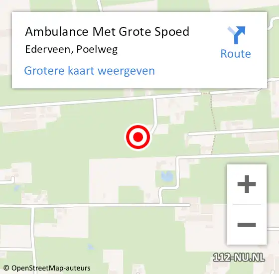 Locatie op kaart van de 112 melding: Ambulance Met Grote Spoed Naar Ederveen, Poelweg op 29 september 2020 14:53