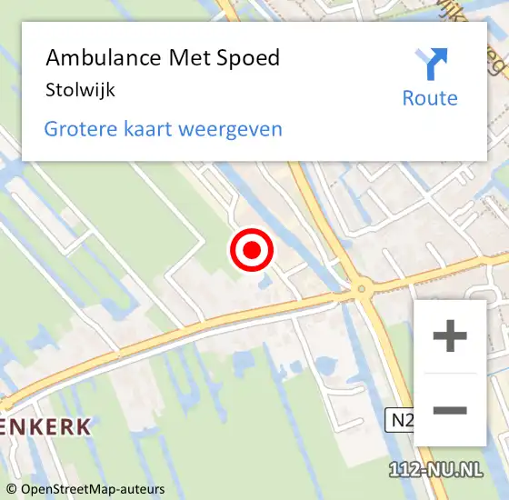 Locatie op kaart van de 112 melding: Ambulance Met Spoed Naar Stolwijk op 29 september 2020 15:07