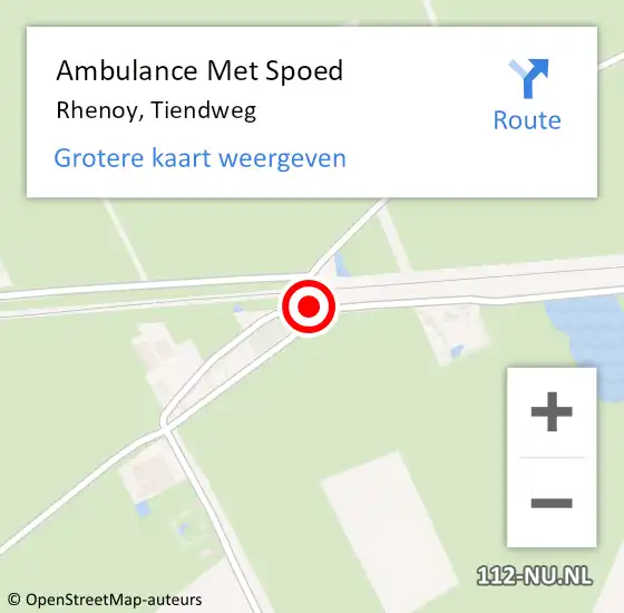 Locatie op kaart van de 112 melding: Ambulance Met Spoed Naar Rhenoy, Tiendweg op 29 september 2020 15:19