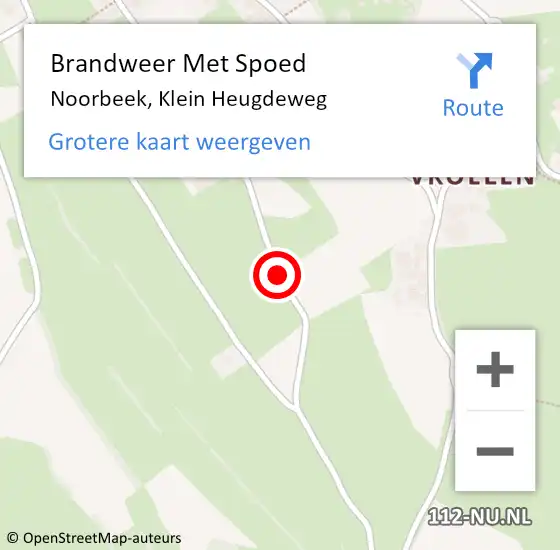 Locatie op kaart van de 112 melding: Brandweer Met Spoed Naar Noorbeek, Klein Heugdeweg op 29 september 2020 16:47