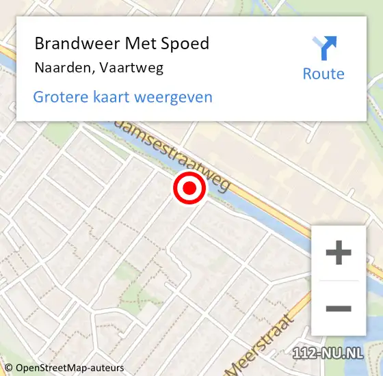 Locatie op kaart van de 112 melding: Brandweer Met Spoed Naar Naarden, Vaartweg op 29 september 2020 17:17