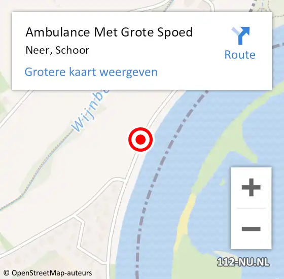 Locatie op kaart van de 112 melding: Ambulance Met Grote Spoed Naar Neer, Schoor op 20 mei 2014 14:27