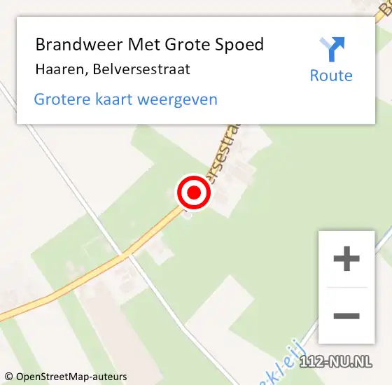 Locatie op kaart van de 112 melding: Brandweer Met Grote Spoed Naar Haaren, Belversestraat op 29 september 2020 22:53