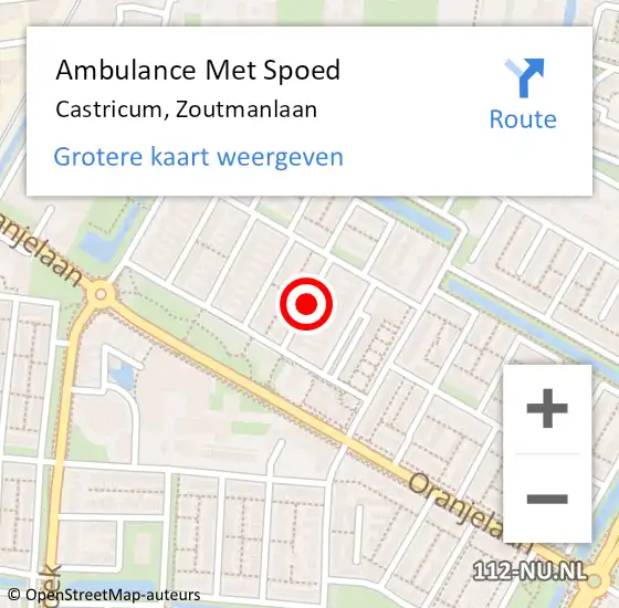 Locatie op kaart van de 112 melding: Ambulance Met Spoed Naar Castricum, Zoutmanlaan op 29 september 2020 22:56