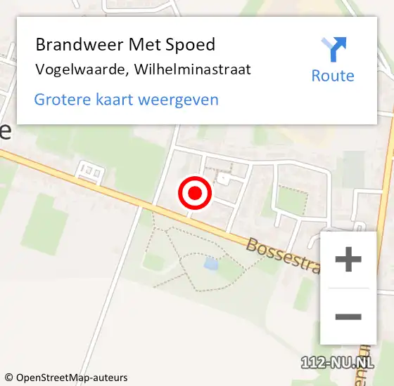 Locatie op kaart van de 112 melding: Brandweer Met Spoed Naar Vogelwaarde, Wilhelminastraat op 29 september 2020 23:21