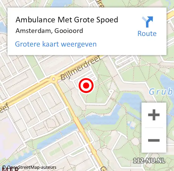 Locatie op kaart van de 112 melding: Ambulance Met Grote Spoed Naar Amsterdam, Gooioord op 29 september 2020 23:38