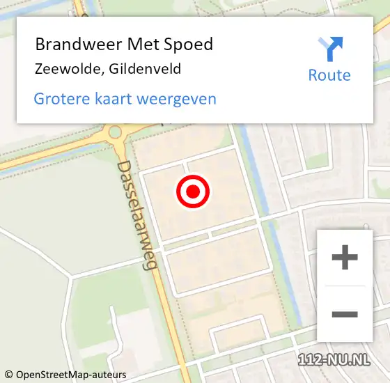 Locatie op kaart van de 112 melding: Brandweer Met Spoed Naar Zeewolde, Gildenveld op 29 september 2020 23:55