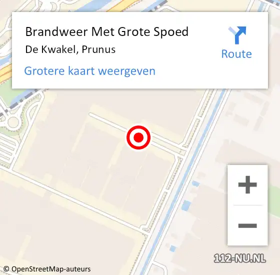 Locatie op kaart van de 112 melding: Brandweer Met Grote Spoed Naar De Kwakel, Prunus op 30 september 2020 09:18