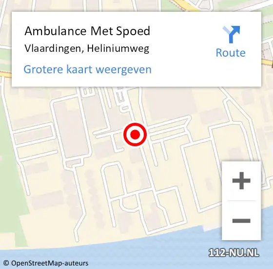 Locatie op kaart van de 112 melding: Ambulance Met Spoed Naar Vlaardingen, Heliniumweg op 30 september 2020 11:44