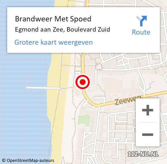 Locatie op kaart van de 112 melding: Brandweer Met Spoed Naar Egmond aan Zee, Boulevard Zuid op 30 september 2020 12:02