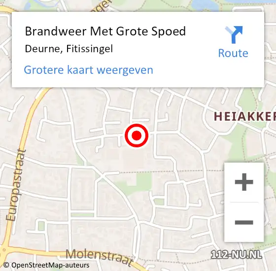 Locatie op kaart van de 112 melding: Brandweer Met Grote Spoed Naar Deurne, Fitissingel op 30 september 2020 13:22