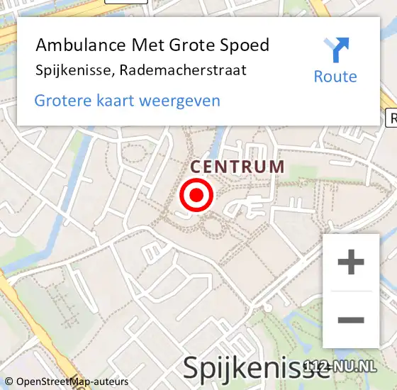 Locatie op kaart van de 112 melding: Ambulance Met Grote Spoed Naar Spijkenisse, Rademacherstraat op 30 september 2020 14:43