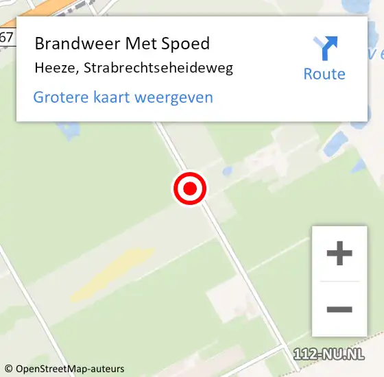 Locatie op kaart van de 112 melding: Brandweer Met Spoed Naar Heeze, Strabrechtseheideweg op 30 september 2020 14:53