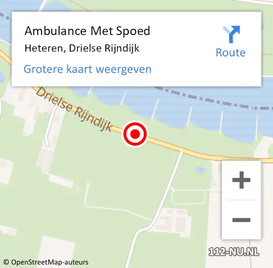 Locatie op kaart van de 112 melding: Ambulance Met Spoed Naar Heteren, Drielse Rijndijk op 30 september 2020 16:04